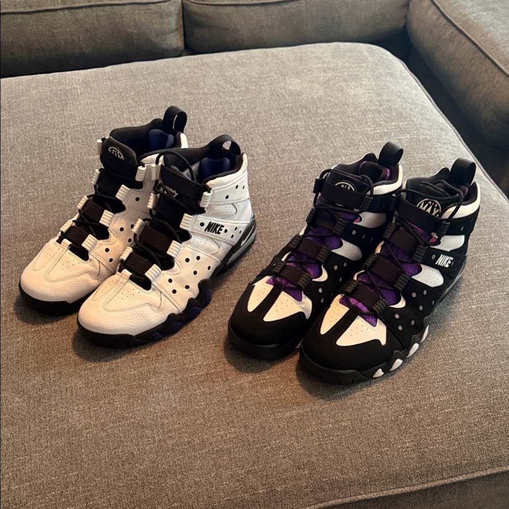 Nike Charles Barkley' Black, White, and Purple Sneakers